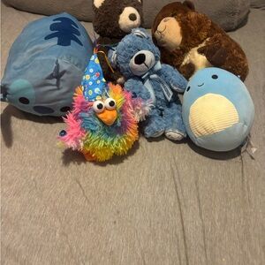 Rainbow Fuzzy Bird Plush Toy - Multicolor